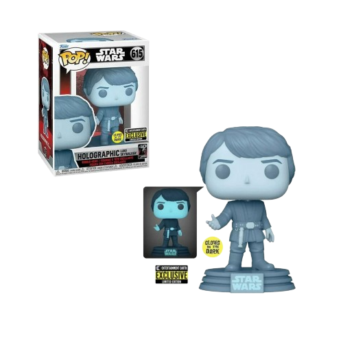 PRE-ORDEN Hologram Luke GITD 615 EE Excl. (Star Wars – The Mandalorian) Funko Pop!
