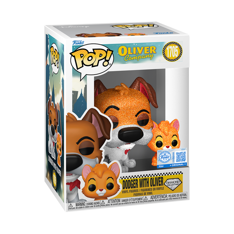 Dodger with Oliver #1705 Diamond Edition (Disney - Oliver & Company) Exclusive! Funko Pop!