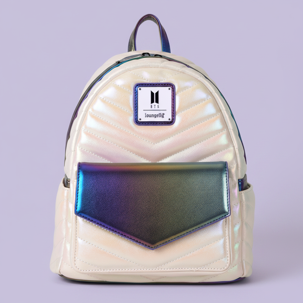 Loungefly BTS Iridescent Quilted Mini Backpack!