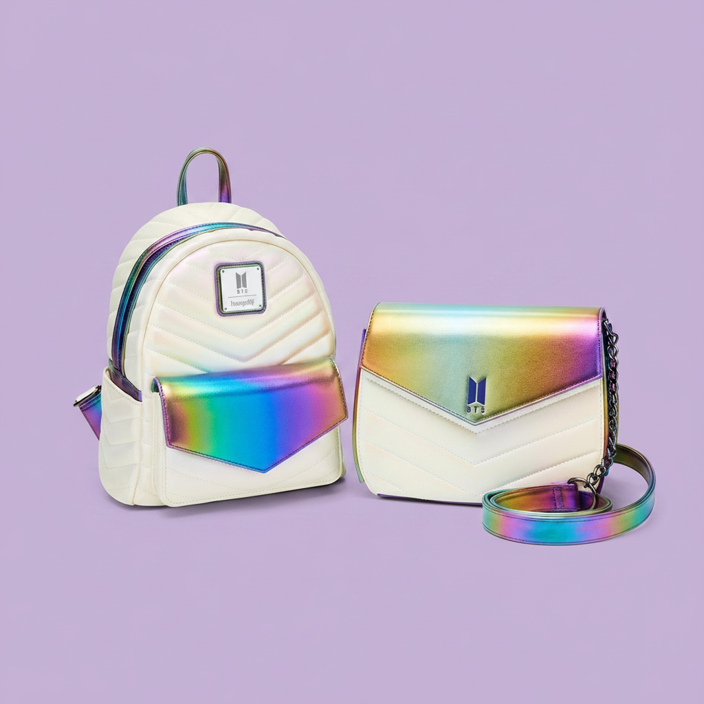 Loungefly BTS Iridescent Quilted Mini Backpack!